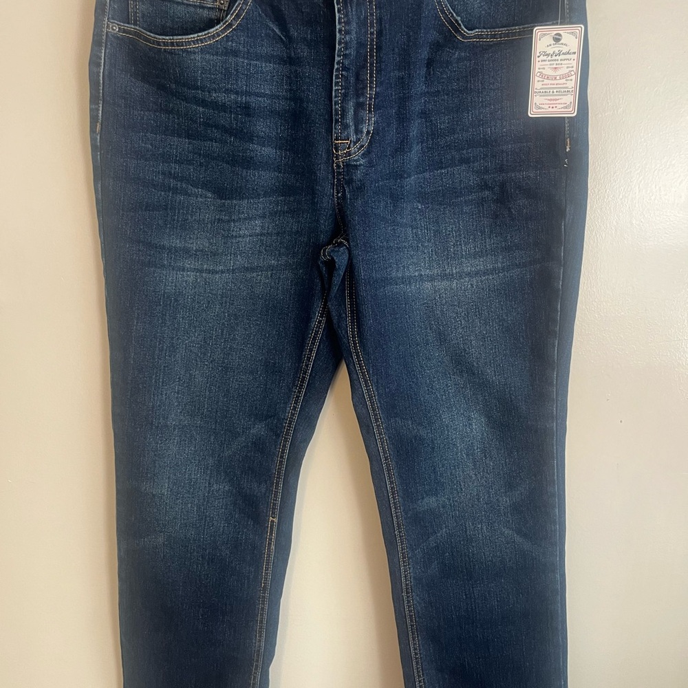 Classic Blue Relaxed Fit Jeans with Contrast Stitching